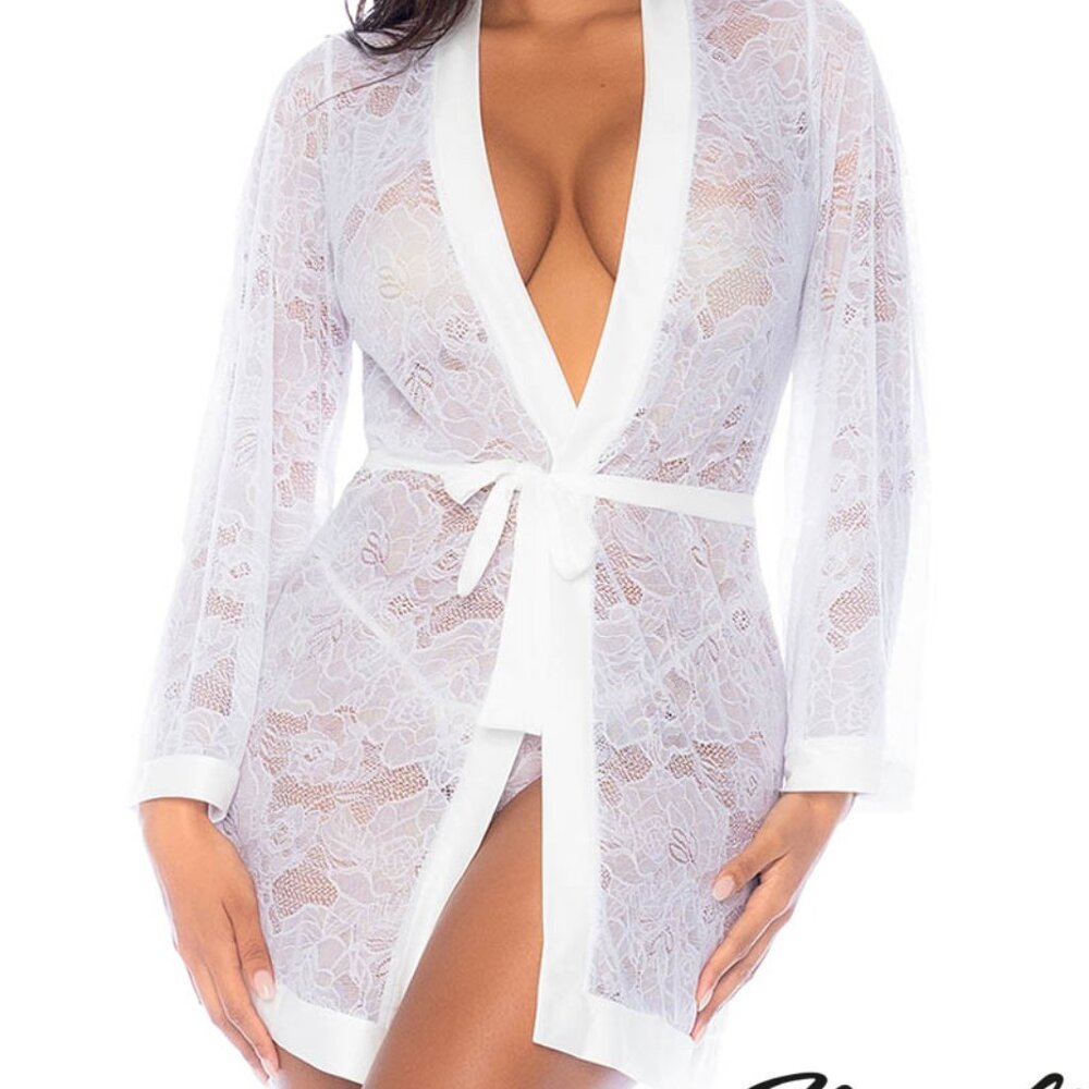Mapale Bridal Lace Robe - S/M